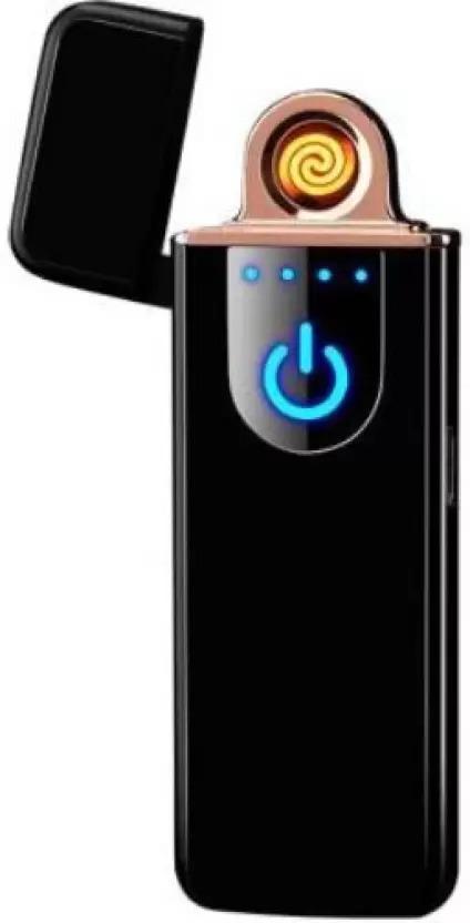 USB Charging Finger Touch Sensor Electronic Lighter Finger Touch USB Lighter-05 Cigarette Lighter (Black)