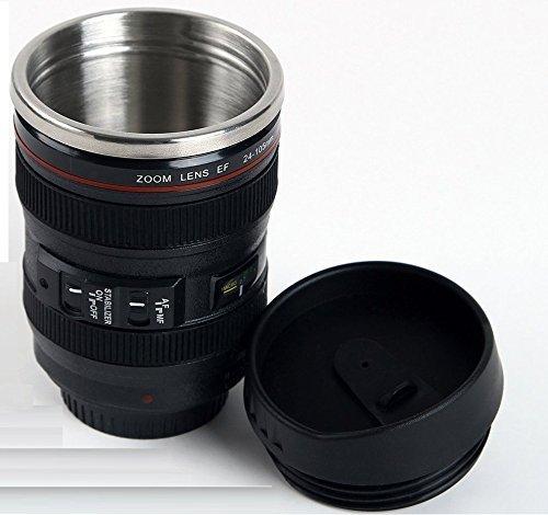 CAMERA Coffee Mug With Lid - 1 Piece, Black, 350 ml